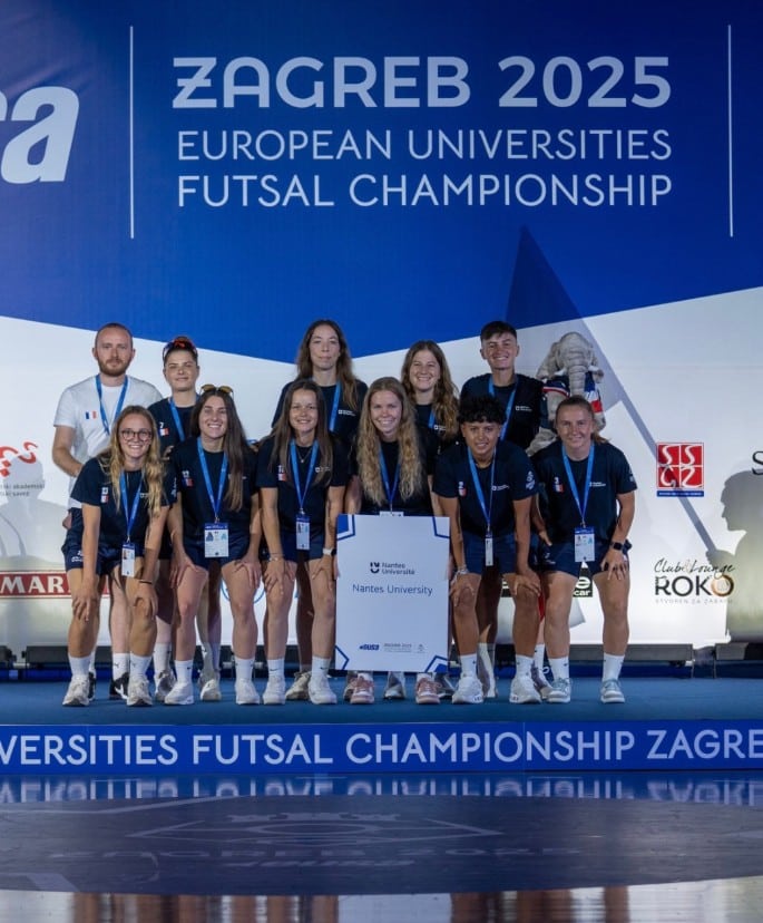 Équipe féminine de futsal au championnat universitaire européen de Zagreb 2025